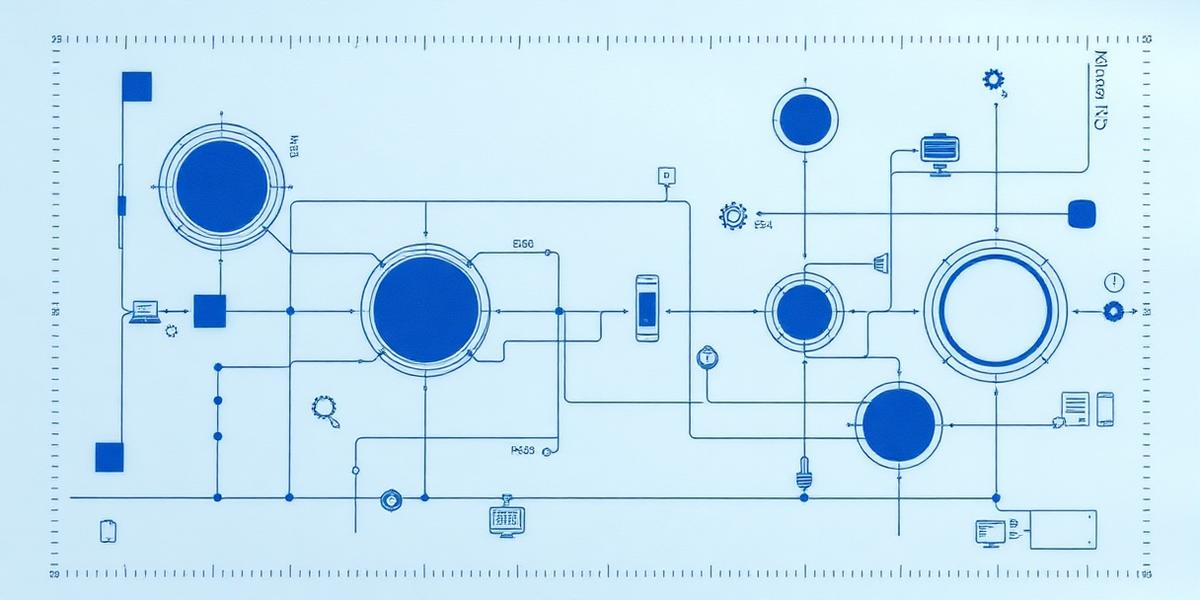 Abstract systems blueprint showing connected HR technology